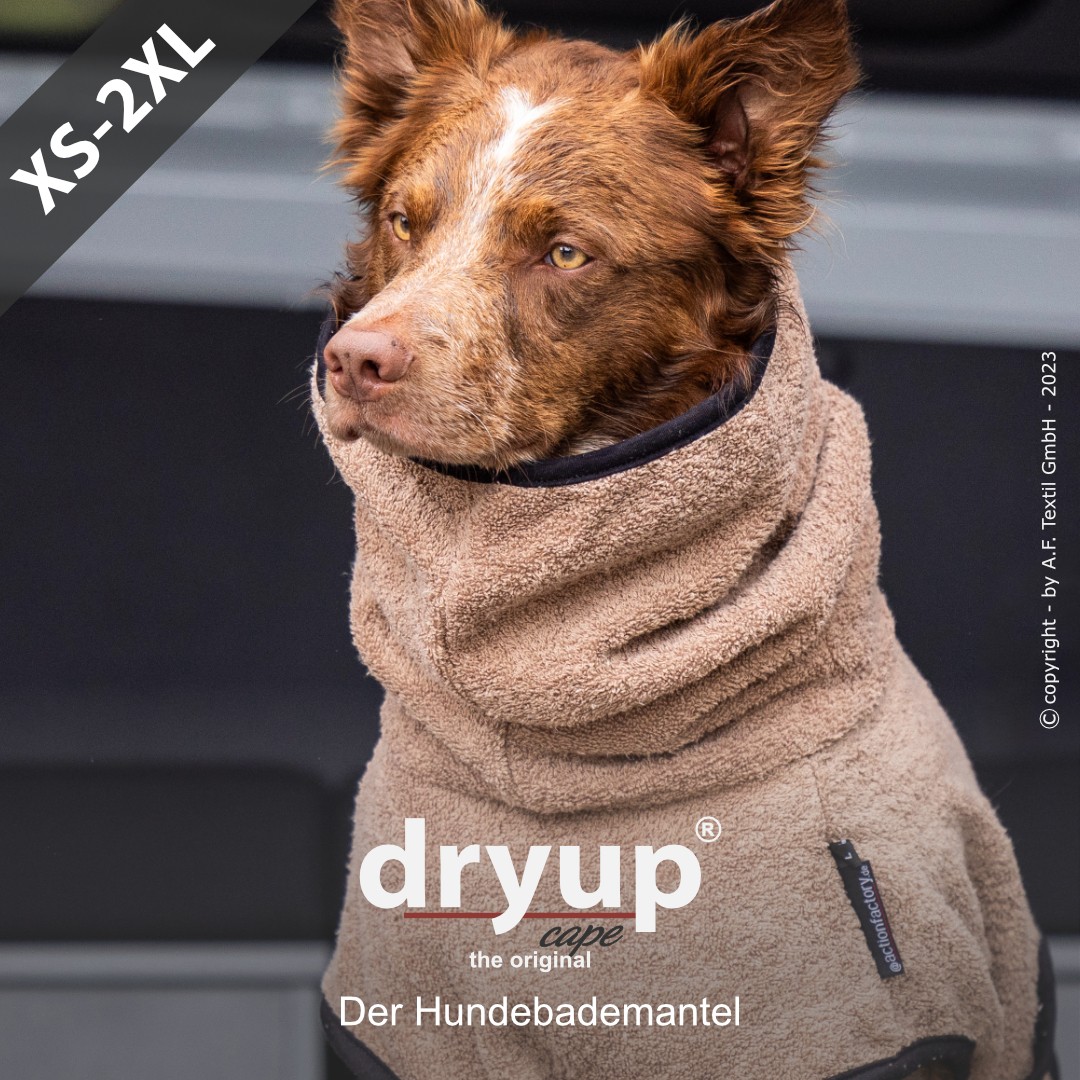 dryup® Cape Hundebademantel Trockencape Baumwollfrottee Größe XS