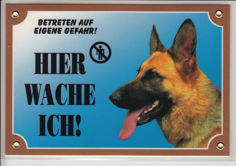 Warntafel “Hier wache ich” Hunde Warnschild 20×14 cm Außenbereich 25